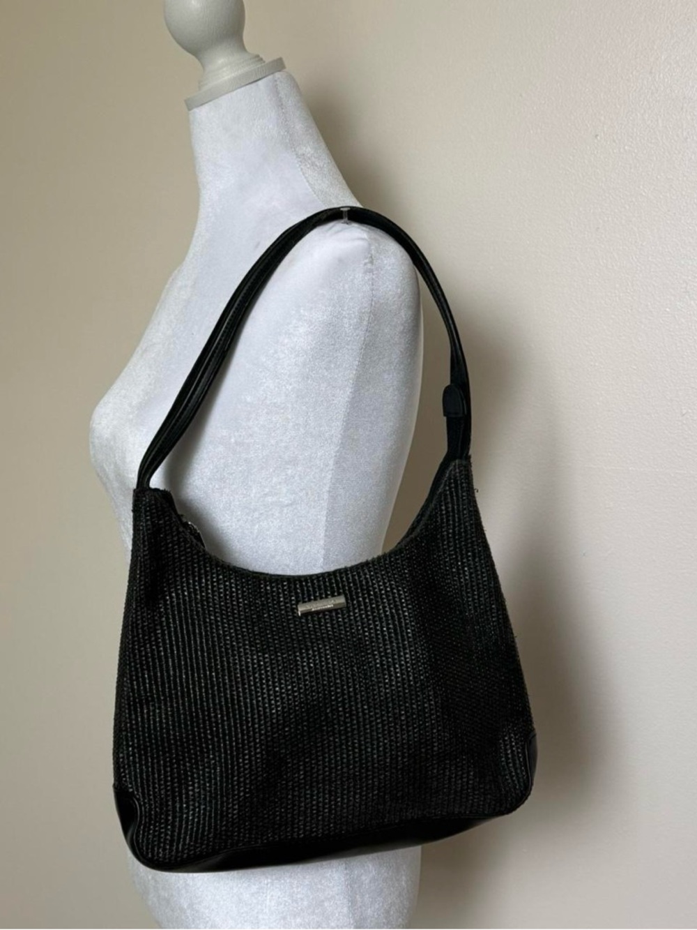 Nine West Black Woven Shoulder Bag
